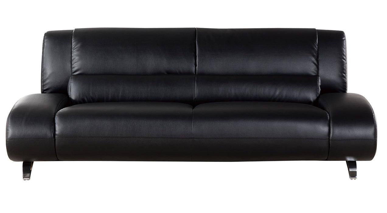 American Eagle Furniture - AE728 Black Faux Leather Sofa - AE728-BK-SF