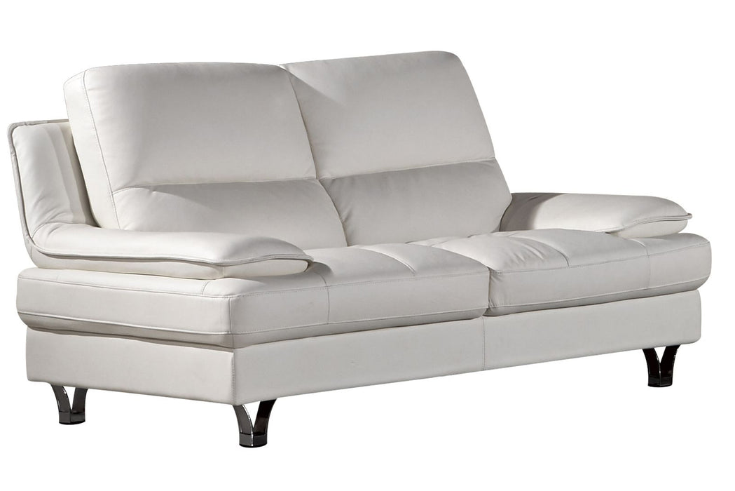 American Eagle Furniture - EK-B109 White Genuine Leather Loveseat - EK-B109-W-LS