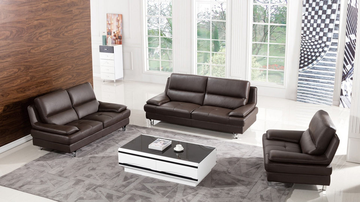 American Eagle Furniture - EK-B109 Dark Chocolate Genuine Leather Loveseat - EK-B109-DC-LS