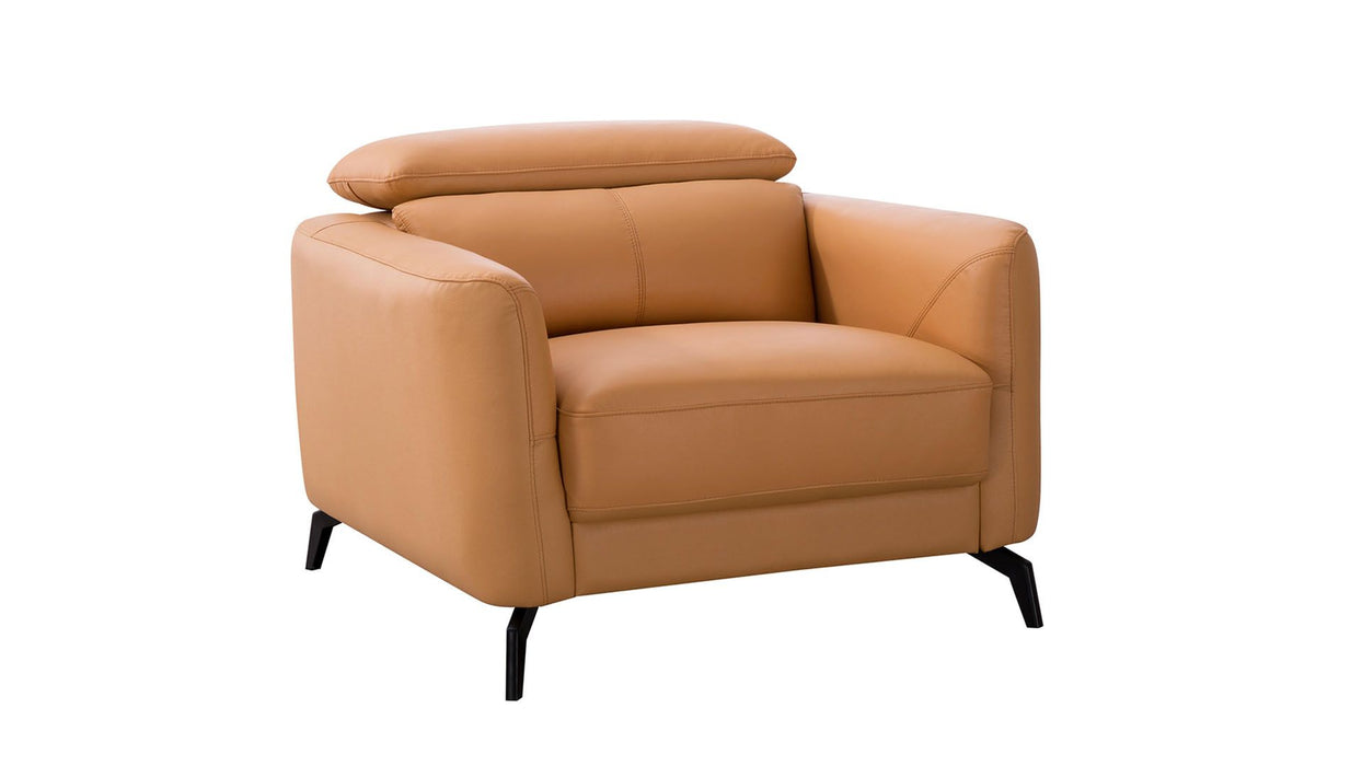 American Eagle Furniture - EK155 Yellow Genuine Leather 3 Piece Living Room Set - EK155-YO SLC