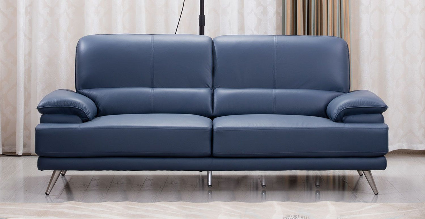 American Eagle Furniture - EK523 Navy Blue Top Grain Leather 2 Piece Sofa Set - EK523-NB-SL - GreatFurnitureDeal