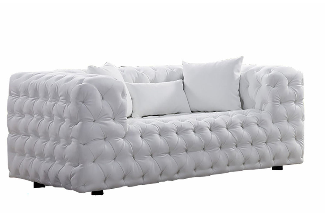 American Eagle Furniture - AE-D821 White Faux Leather Loveseat - AE-D821-W-LS - GreatFurnitureDeal