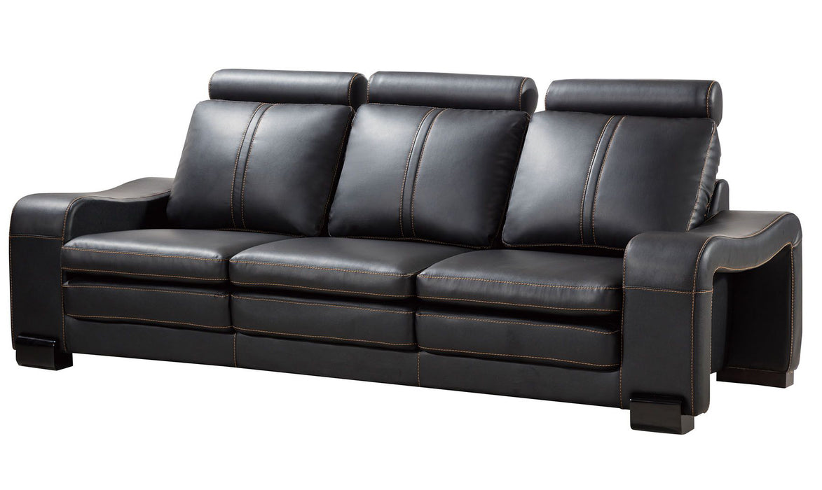 American Eagle Furniture - AE210 Black Faux Leather Sofa - AE210-BK-SF