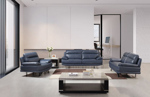 American Eagle Furniture - EK530 Navy Blue Leather Sofa - EK530-NB-SF - GreatFurnitureDeal