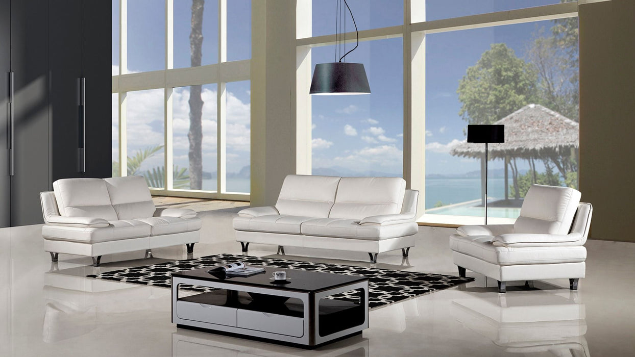 American Eagle Furniture - EK-B109 White Genuine Leather Sofa - EK-B109-W-SF - GreatFurnitureDeal