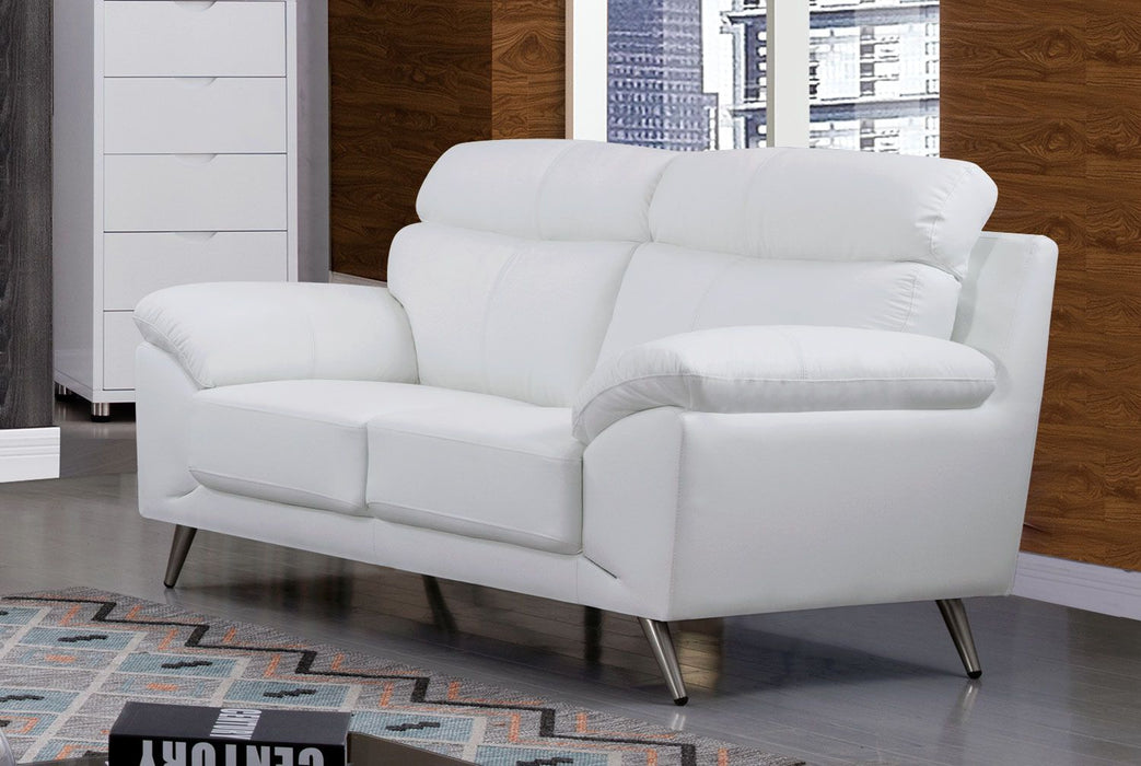 American Eagle Furniture - EK528 White Top Grain Leather 3 Piece Living Room Set - EK528-W-SLC