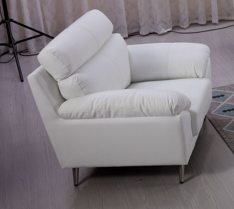 American Eagle Furniture - EK528 White Top Grain Leather Chair - EK528-W-CHR - GreatFurnitureDeal