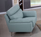 American Eagle Furniture - EK528 Light Blue Top Grain Leather Chair - EK528-LB-CHR - GreatFurnitureDeal