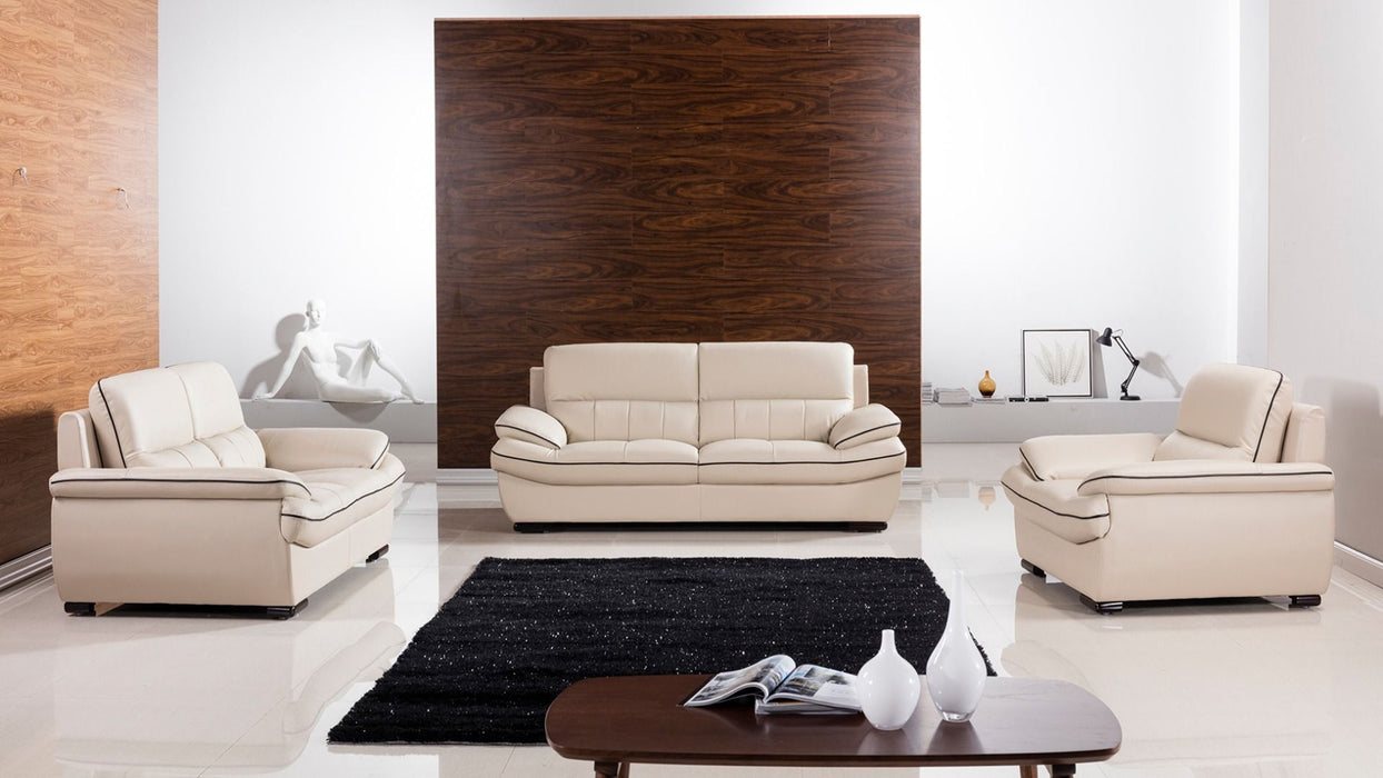 American Eagle Furniture - EK-B305 Light Gray Genuine Leather Loveseat -  EK-B305-LG.BK-LS - GreatFurnitureDeal