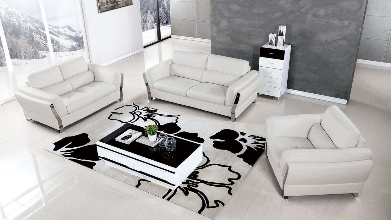 American Eagle Furniture - AE690 White Microfiber Leather Loveseat - AE690-W-LS - GreatFurnitureDeal