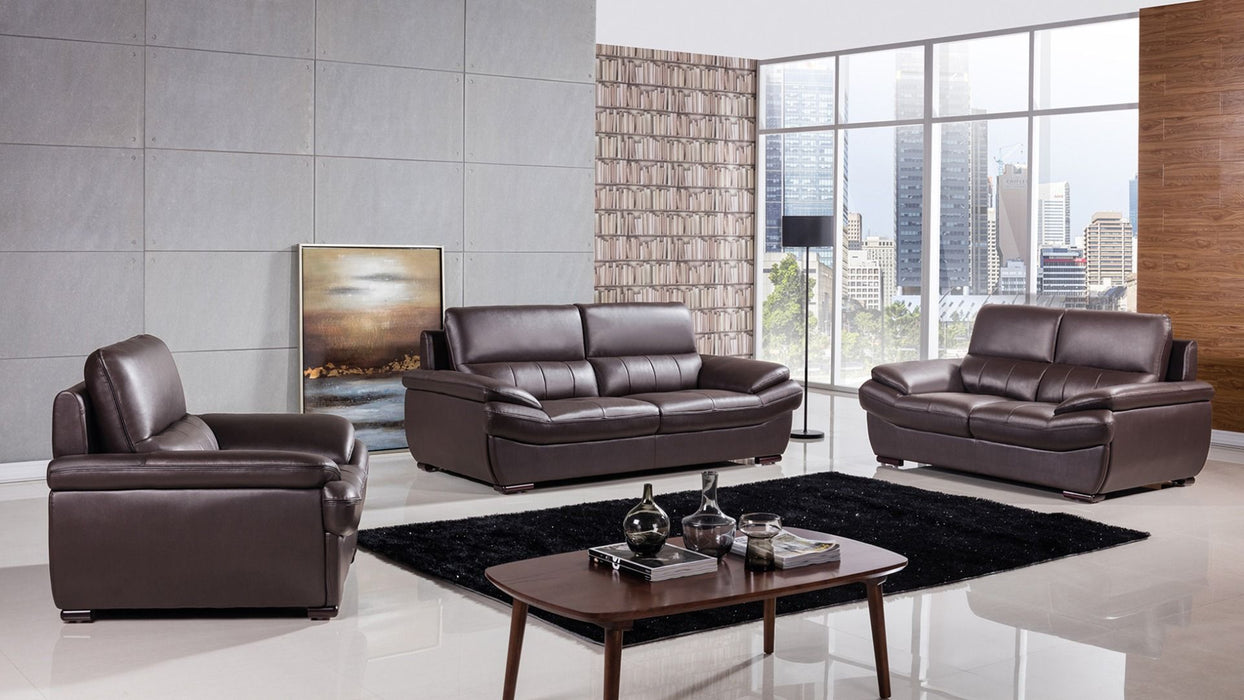 American Eagle Furniture - EK-B305 Dark Chocolate Genuine Leather Loveseat - EK-B305-DC-LS