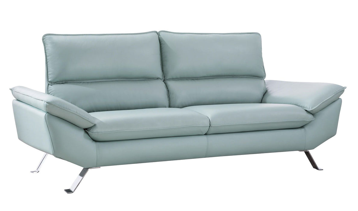 American Eagle Furniture - EK152 Light Teal Genuine Leather Sofa - EK152-LGN-SF - GreatFurnitureDeal