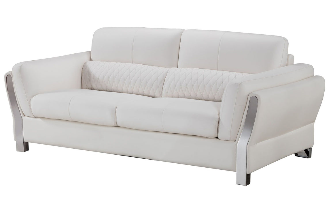 American Eagle Furniture - AE690 White Microfiber Leather Sofa - AE690-W-SF - GreatFurnitureDeal