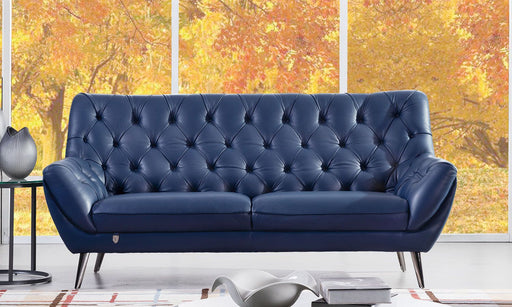 American Eagle Furniture - EK8003 Navy Blue Italian Leather Sofa - EK8003-NB-SF - GreatFurnitureDeal