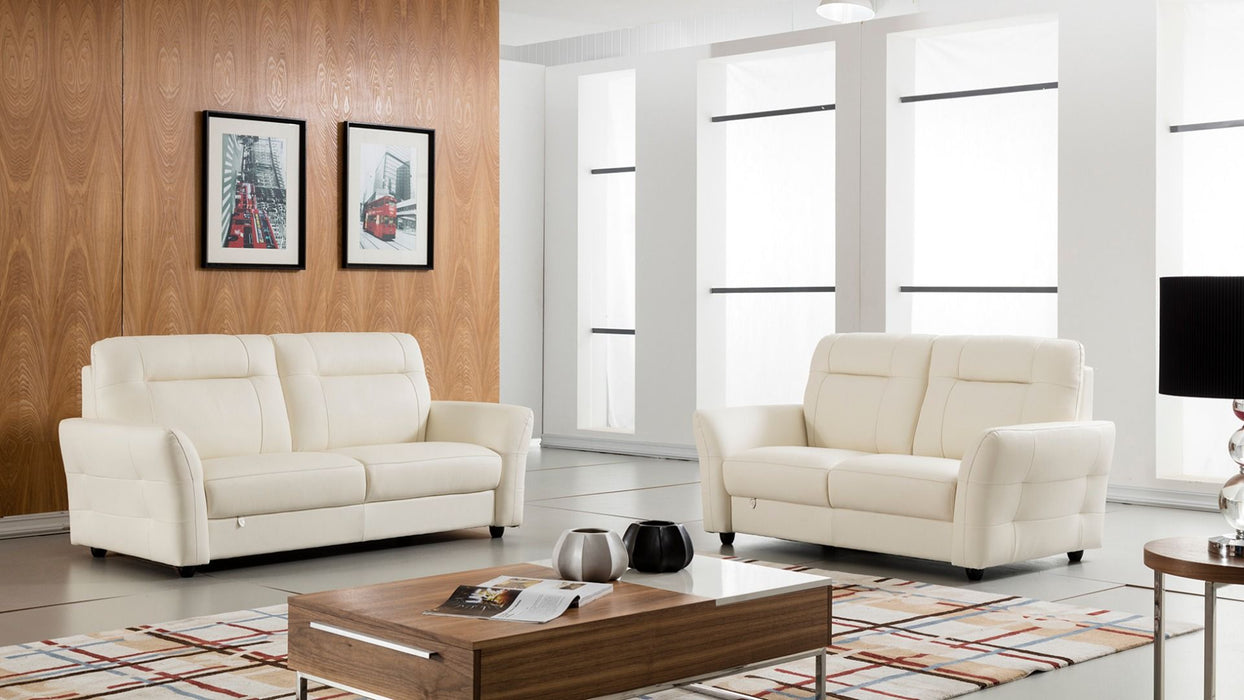 American Eagle Furniture - EK090 White Italian Leather Sofa - EK090-W-SF