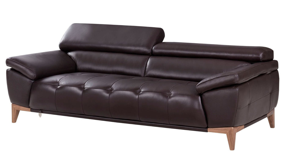 American Eagle Furniture - EK076 Dark Chocolate Italian Leather Sofa - EK076-DC-SF