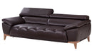 American Eagle Furniture - EK076 Dark Chocolate Italian Leather Sofa - EK076-DC-SF - GreatFurnitureDeal