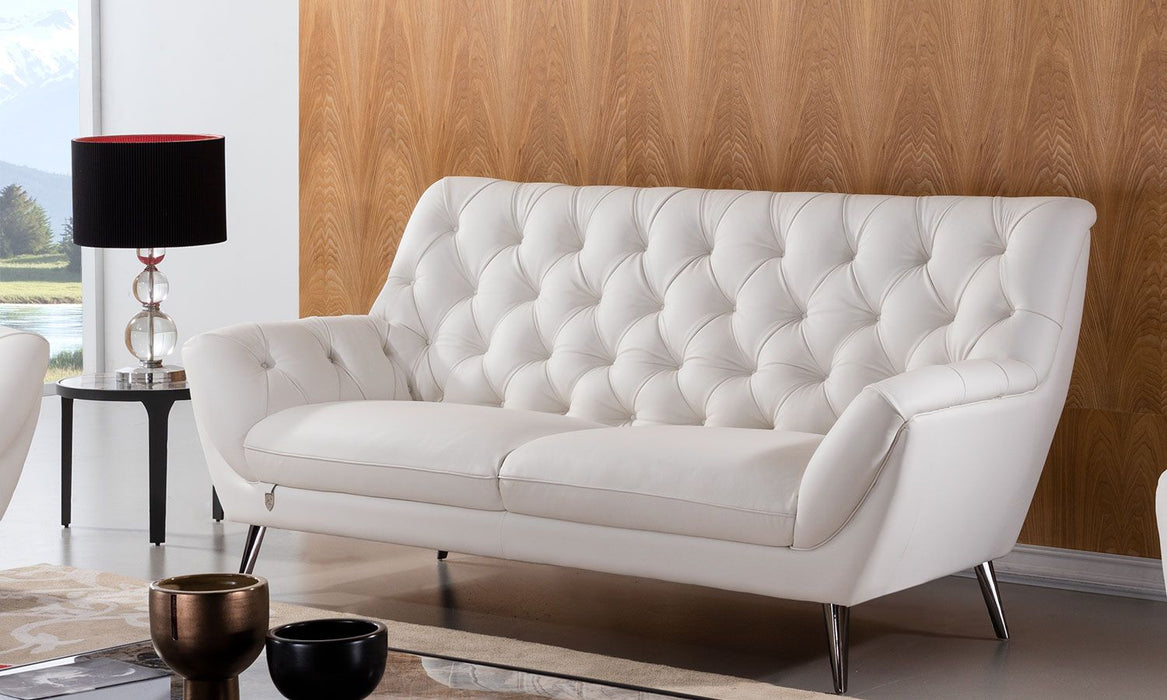 American Eagle Furniture - EK8003 White Italian Leather Sofa - EK8003-W-SF