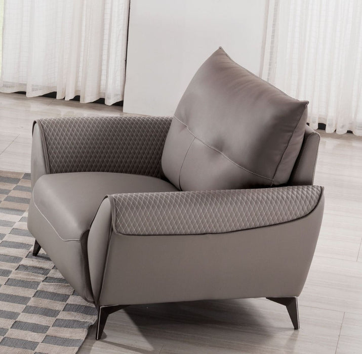 American Eagle Furniture - AE618 Warm Gray Microfiber Leather Chair - AE618-WG-CHR - GreatFurnitureDeal