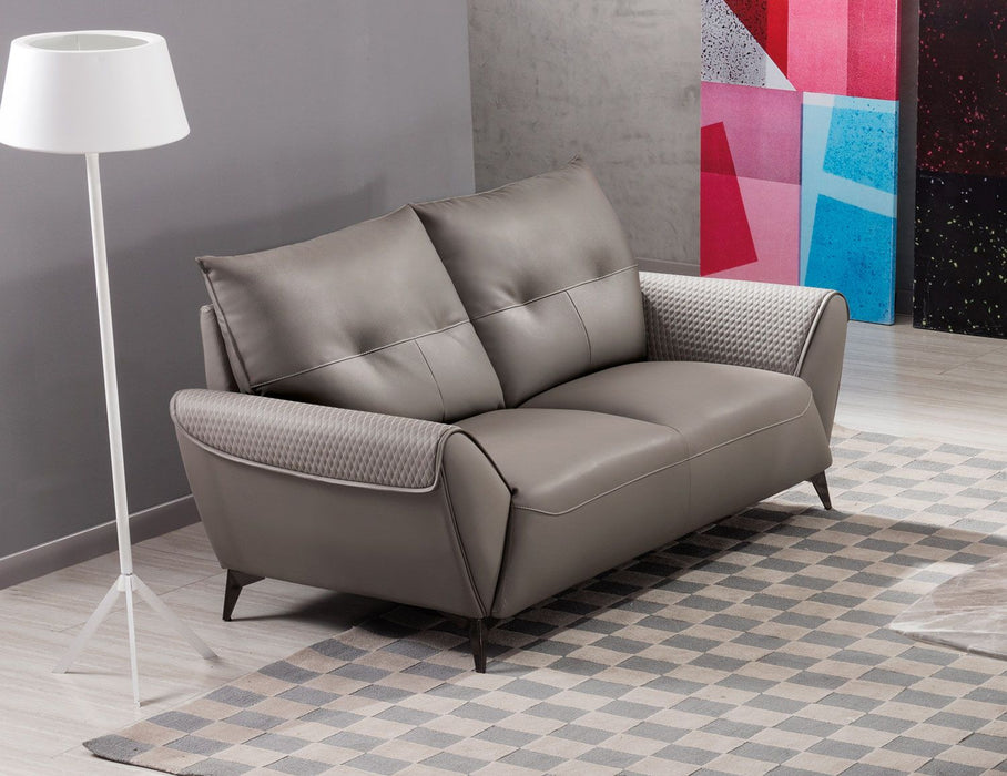 American Eagle Furniture - AE618 Warm Gray Microfiber Leather 2 Piece Sofa Set - AE618-WG -SL - GreatFurnitureDeal