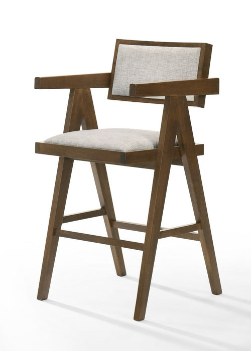 VIG Furniture - Modrest Fern Modern Walnut and Beige Counter Stool Set of 2 - VGMA-MI-1116-BC-WB - GreatFurnitureDeal