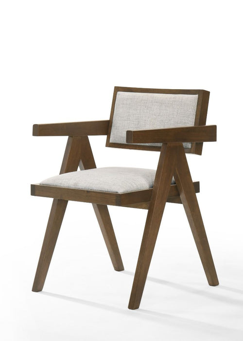 VIG Furniture - Modrest Fern Modern Walnut and Beige Dining Chair Set of 2 - VGMA-MI-1116-WB - GreatFurnitureDeal