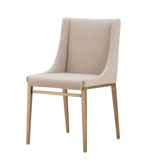 VIG Furniture - Modrest Mimi Contemporary Beige Brass Dining Chair (Set of 2) - VGGAGA-6544CH-BEI-DC - GreatFurnitureDeal