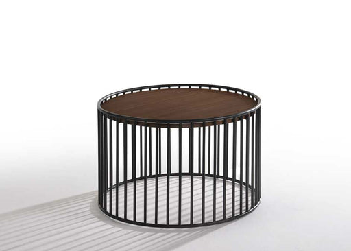 VIG Furniture - Modrest Bronson Modern Walnut & Black Round End Table - VGMAMIT-5224-END - GreatFurnitureDeal