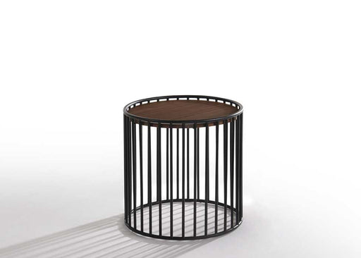 VIG Furniture - Modrest Bronson Modern Walnut & Black Round Tea Table - VGMAMIT-5224-TEA - GreatFurnitureDeal
