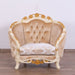 European Furniture - Valentine II Luxury Chair and 1-2 in Beige With Dark Gold Leafs - 45012-C - GreatFurnitureDeal