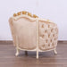European Furniture - Valentine II Luxury Chair and 1-2 in Beige With Dark Gold Leafs - 45012-C - GreatFurnitureDeal