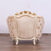 European Furniture - Valentine II Luxury Chair and 1-2 in Beige With Dark Gold Leafs - 45012-C - GreatFurnitureDeal