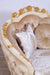 European Furniture - Valentine II Luxury Chair and 1-2 in Beige With Dark Gold Leafs - 45012-C - GreatFurnitureDeal