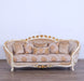 European Furniture - Valentine Luxury Sofa in Beige - Dark Gold Leafs - 45010-S - GreatFurnitureDeal