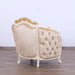 European Furniture - Valentine Luxury Chair and 1/2 in Beige With Dark Gold Leafs - 45010-C - GreatFurnitureDeal