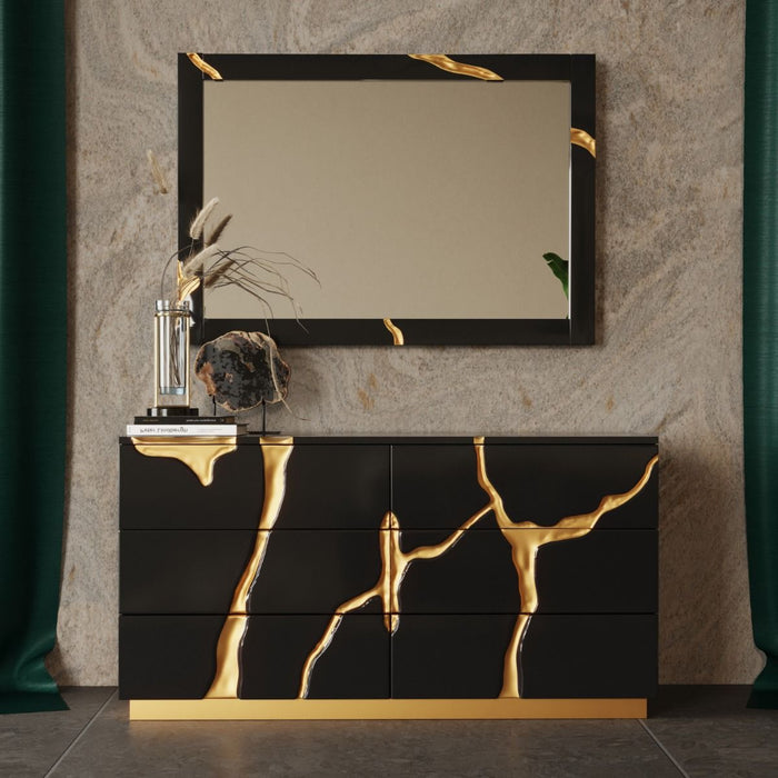 VIG Furniture - Modrest Aspen Modern Black and Gold Dresser - VGVC-J1801-D-L-W - GreatFurnitureDeal
