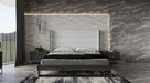 VIG Furniture - Modrest Heloise Contemporary White Leather & Grey Elm Trim Queen Bed - VGBBMA1502-GRY-BED-Q - GreatFurnitureDeal