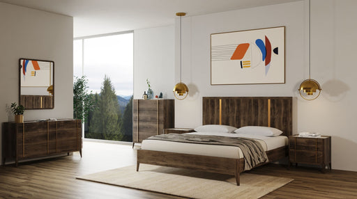 VIG Furniture - Modrest Oakley Mid-Century Dark Brown Eastern King Bed - VGWDLCY-QB05-USA-OA-BED-EK - GreatFurnitureDeal