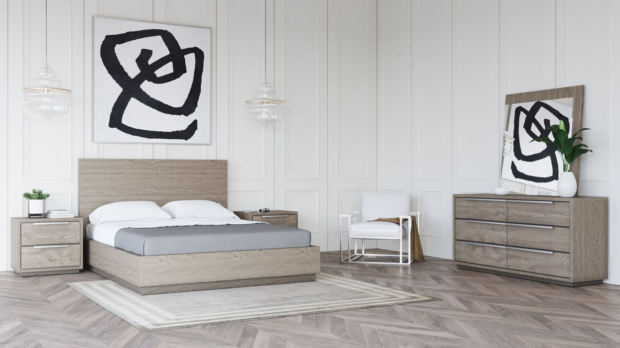 VIG Furniture - Modrest Samson Contemporary Grey and Silver Queen Bed - VGLBHAMI-KB207-01-Q - GreatFurnitureDeal
