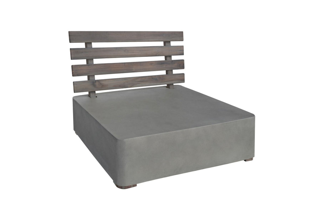 VIG Furniture - Renava Garza Outdoor Concrete & Teak Modular Sofa - VGLBMODUSET-2 - GreatFurnitureDeal