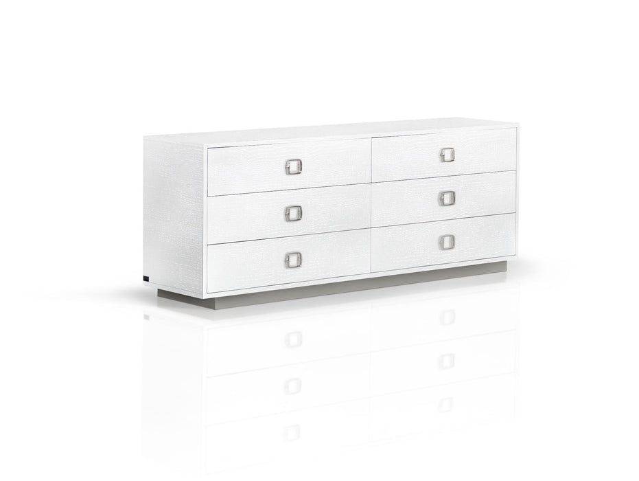 VIG Furniture - A&X Victoria Modern White Crocodile Dresser - VGUNAW421-159-CROC