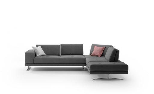 VIG Furniture - Coronelli Collezioni Mood - Italian Grey Leather Right Facing Sectional Sofa - VGCC-MOOD-RAF-3011 - GreatFurnitureDeal
