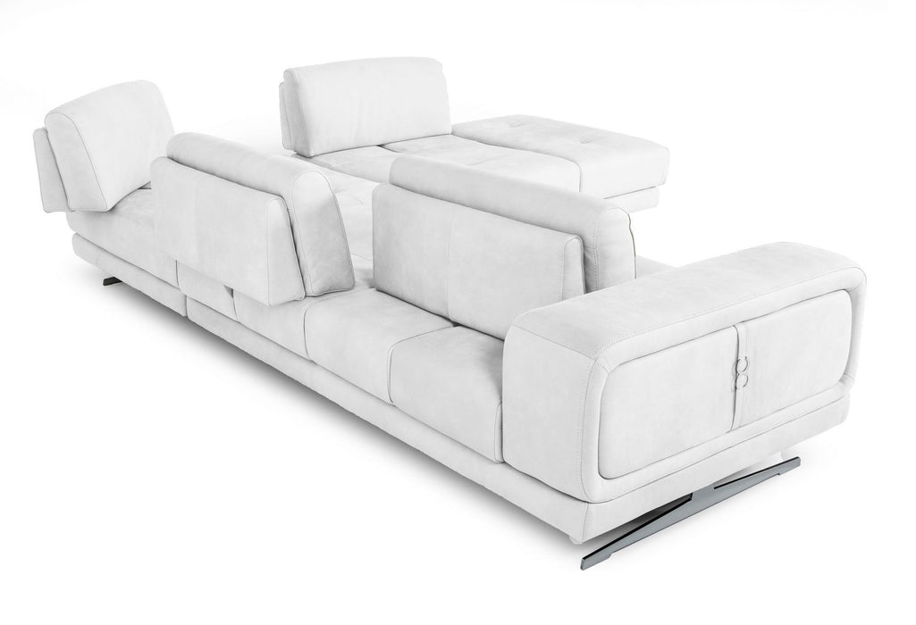 VIG Furniture - Coronelli Collezioni Mood Italian White Leather Right Facing Sectional Sofa -VGCCMOOD-SPAZIO-100-WHT-RAF-SECT - GreatFurnitureDeal