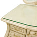 AICO Furniture - Platine De Royale Vanity with Mirror Glass Top & Bench in Tranquil/Champagne Gold - N09000VAN4-201 - GreatFurnitureDeal