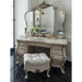 AICO Furniture - Platine De Royale Vanity with Mirror Glass Top & Bench in Tranquil/Champagne Gold - N09000VAN4-201 - GreatFurnitureDeal