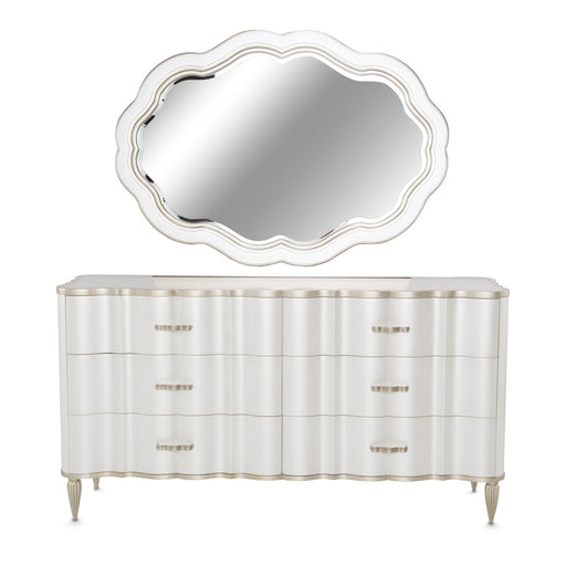 AICO Furniture - London Place Dresser with Mirror in Creamy Pearl - N9004050SA-260-112 - GreatFurnitureDeal