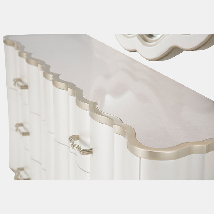 AICO Furniture - London Place Dresser with Mirror in Creamy Pearl - N9004050SA-260-112 - GreatFurnitureDeal