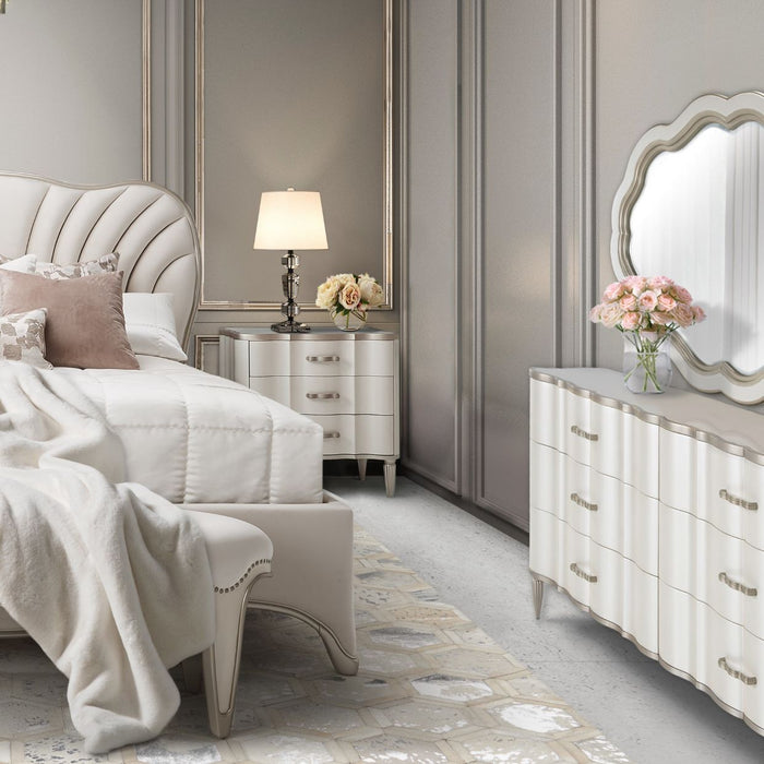 AICO Furniture - London Place Dresser with Mirror in Creamy Pearl - N9004050SA-260-112 - GreatFurnitureDeal