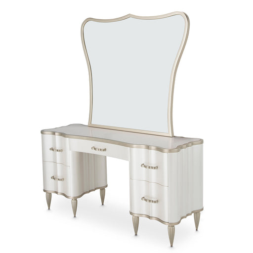 AICO Furniture - London Place Vanity with Mirror in Creamy Pearl - N9004058VAN2-112 - GreatFurnitureDeal