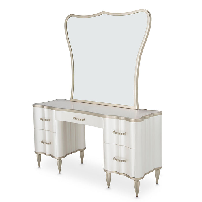 AICO Furniture - London Place Vanity with Mirror in Creamy Pearl - N9004058VAN2-112